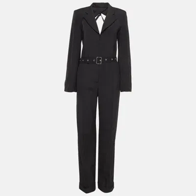 Pre-owned Jacquemus Black Wool Back Open La Combinaison Jumpsuit M