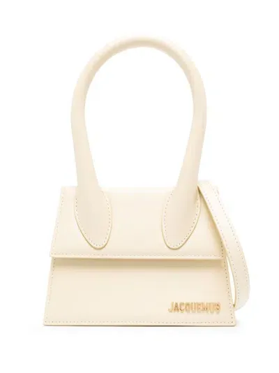 Jacquemus Chiquito Moyen Bag Woman Ivory  In Leather In White