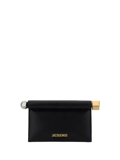 Jacquemus La Petite Pochette Rond Carré Clutch Bag In Black