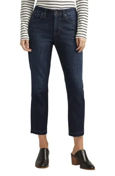 Jag Carter High Waist Raw Hem Girlfriend Jeans In Palais Blue