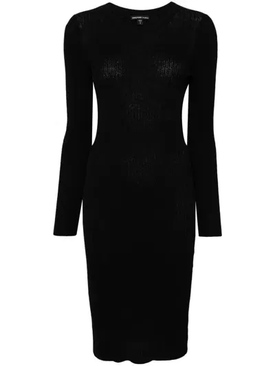 James Perse Ribbed Midi Dress In Black