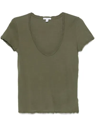 James Perse Slub Texture T-shirt In Green