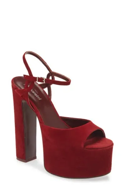 Jeffrey Campbell Ever Last Ankle Strap Platform Sandal In Wine Suede