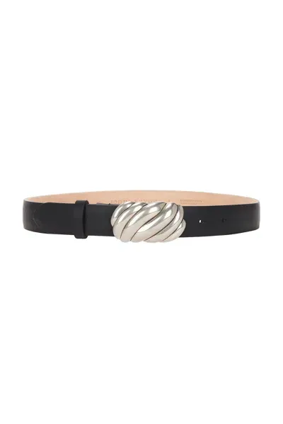 Jenni Kayne Leather Jules Belt In Black & Silver