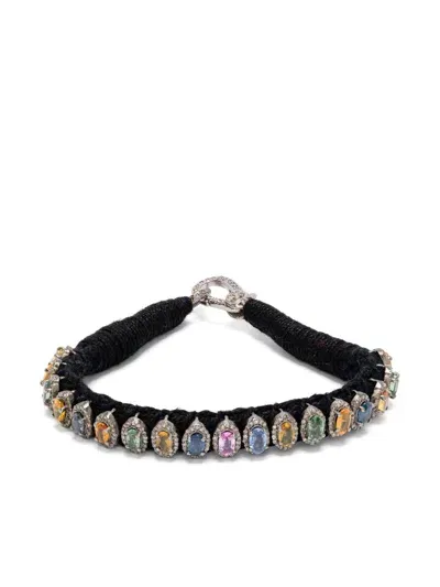 Jia Jia Rainbow Sapphire Statement Bracelet In Silver