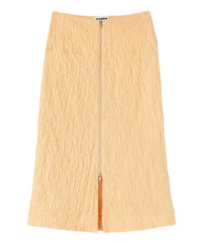 Jil Sander Midi Skirt In Orange