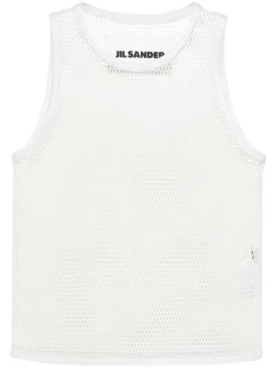 Jil Sander Open-knit Tank Top In White