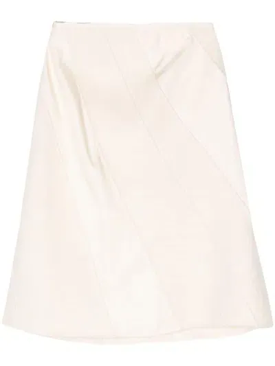 Jil Sander Panelled Midi Skirt In White