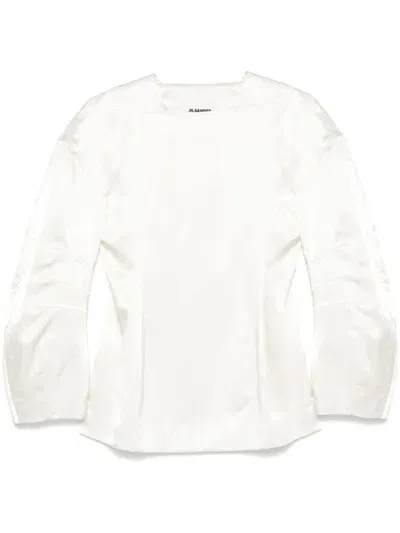 Jil Sander Satin Blouse In Beige