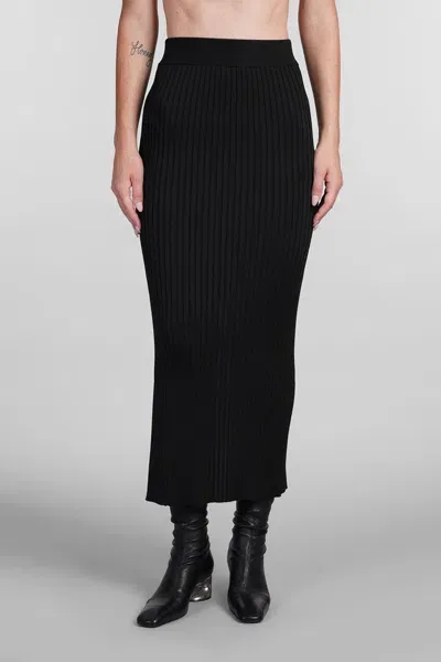 Jil Sander Ribbed-knit Maxi Skirt In Black