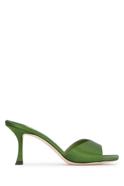 Jimmy Choo Skye 70mm Satin Mules In Green