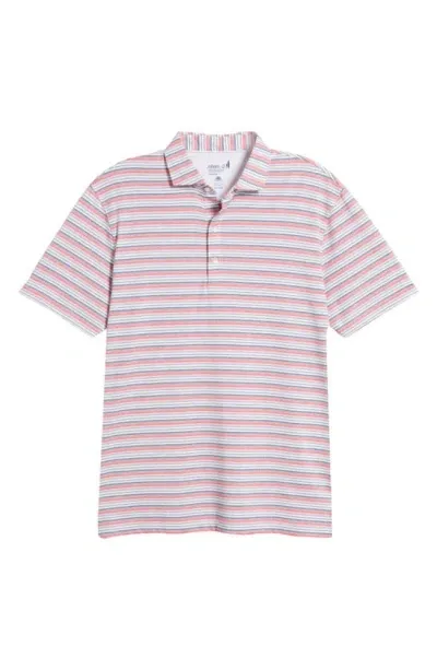 Johnnie-o Tyson Stripe Prep-formance Polo In Dahlia