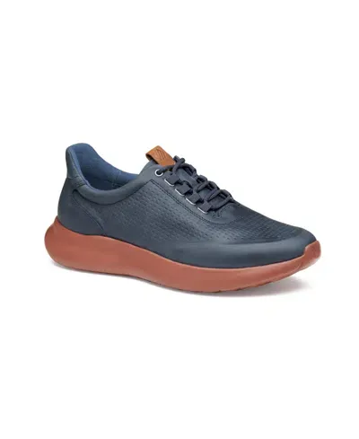 Johnston & Murphy Men's Amherst 2.0 Embossed U-throat Sneakers In Navy Oiled Full Grain