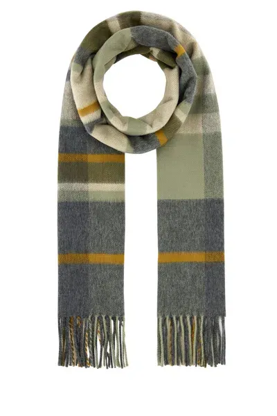 Johnstons Of Elgin Oversized Check Scarf-tu Nd  Male In Green