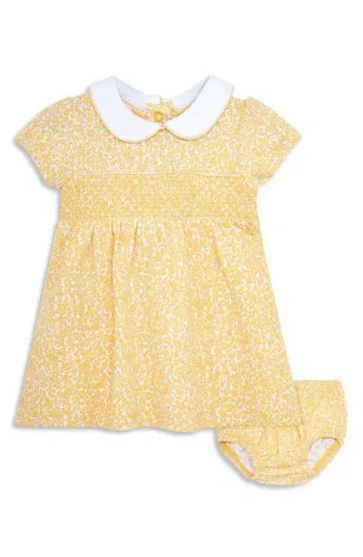 Jojo Maman Bébé Babies' Jojo Maman Bebe Ditsy Floral Smocked Dress & Bloomers Set In Yellow