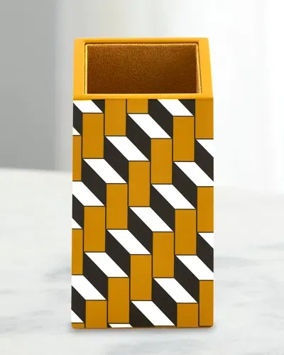 Jonathan Adler Arcade Lacquer Pencil Cup In Ochre