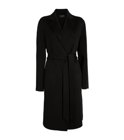 Joseph Double Face Cashmere Cenda Long Coat In Black