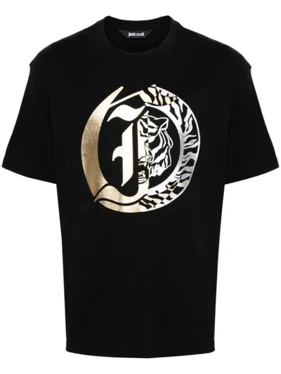 Just Cavalli Logo-print Cotton T-shirt In Black