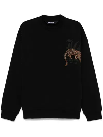 Just Cavalli Logo-print Sweatshirt In Black