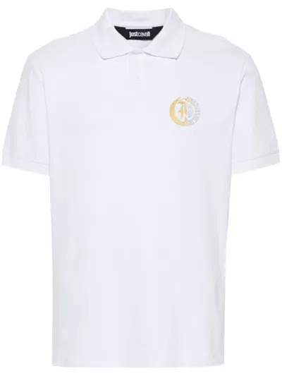 Just Cavalli Logo-print Polo Shirt In White