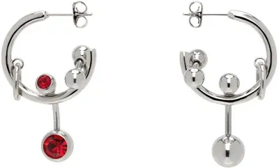 Justine Clenquet Silver Ashley Earrings In Red