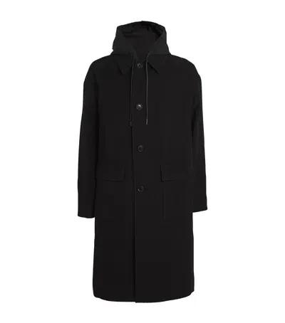 Juunj Juun. J Wool Insert Overcoat In Black