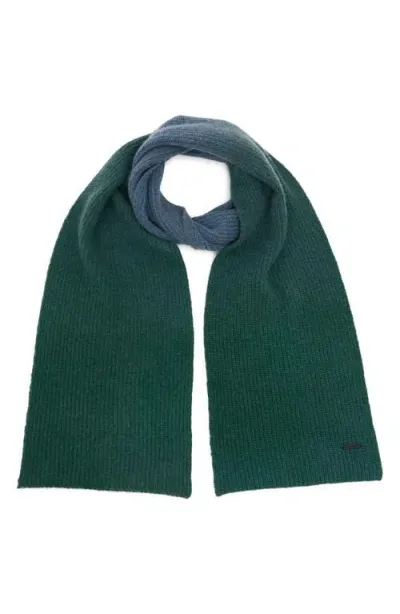 Jw Anderson Gradient Ombré Merino Wool Rib Scarf In Bright Olive