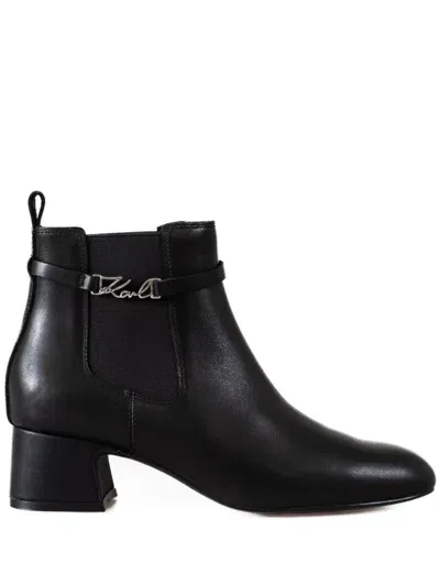 Karl Lagerfeld Bonnie Ankle Boots In Black