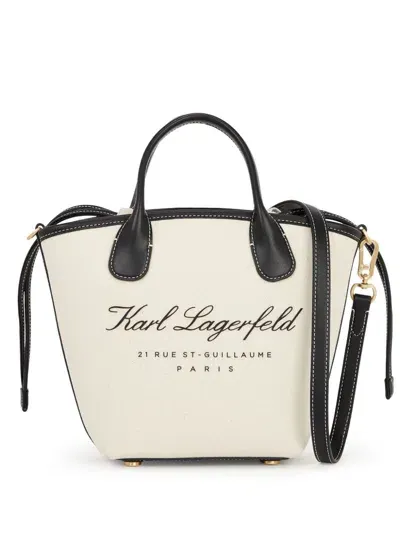 Karl Lagerfeld Small Hotel Karl Tote Bag In Neutrals