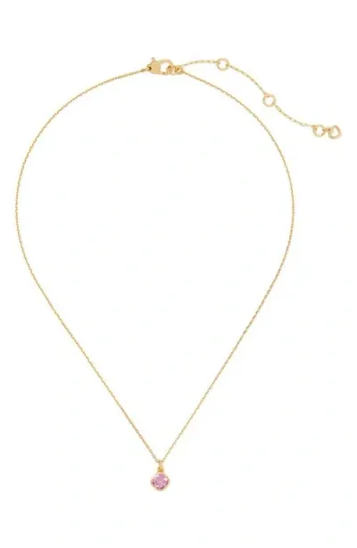 Kate Spade New York Bubbly Bezel Mini Pendant Necklace In Pink/gold