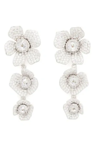 Kate Spade New York Poppy Power Linear Earrings In Clear/silver