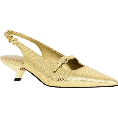 Katy Perry The Micro Heel Pointed Toe Slingback Pump In Gold