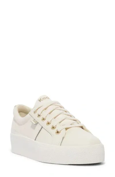 Keds ® Jump Kick Duo Platform Sneaker In Egret/champagne Leather