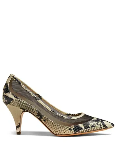 Khaite The River 75mm Python-print Pumps In Neutrals