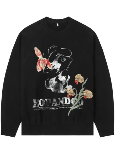 Khoki Floral-print Sweatshirt In Black