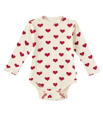 Konges Sløjd Baby Minnie Printed Cotton Bodysuit In Amour Rouge