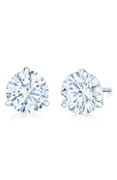 Kwiat Round Brilliant Cut Diamond & Platinum Stud Earrings In White