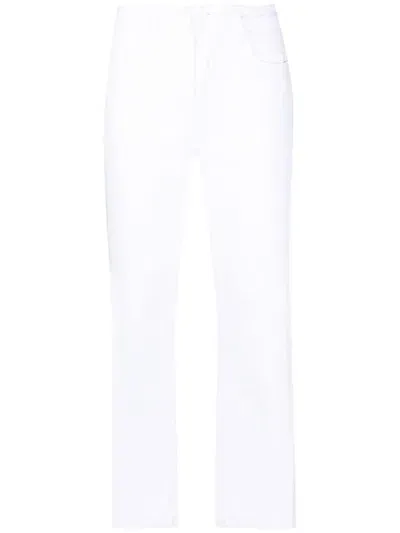 L Agence Cropped Straight-leg Jeans In White