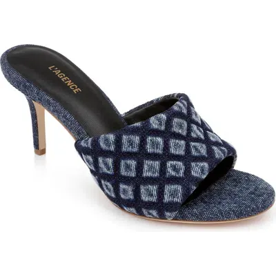 L Agence L'agence Denise Slide Sandal In Dark Denim