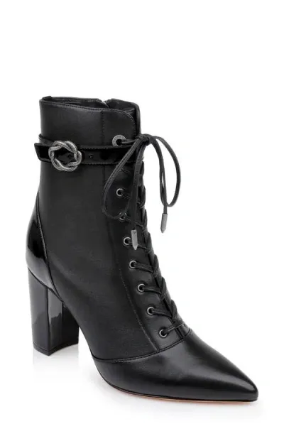 L Agence L'agence Elegante Pointed Toe Bootie In Black Leather