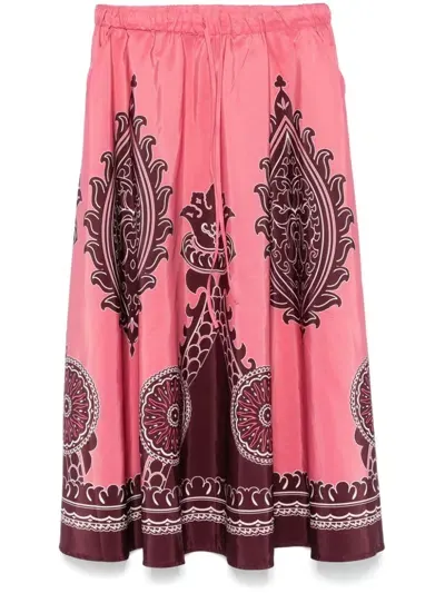 La Doublej Drawstring Midi Skirt In Pink