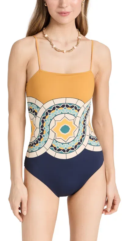 La Doublej Mudejar Placée Blue One- Piece Swimwear