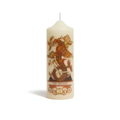 La Doublej Printed Pillar Candle In Brown