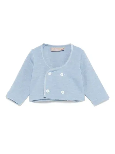 La Stupenderia Babies' Double-breasted Cardigan In Blue