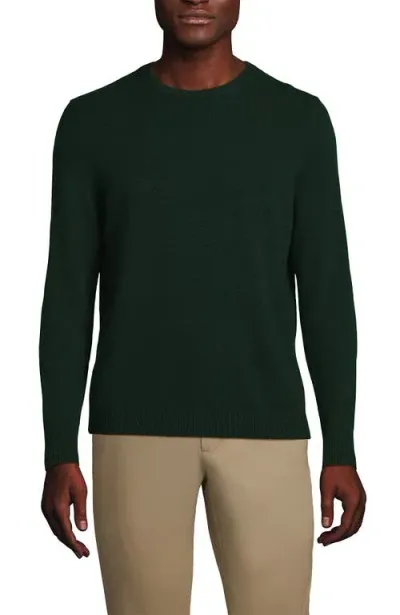 Lands' End Fine Gauge Cashmere Sweater In Dark Pine Green