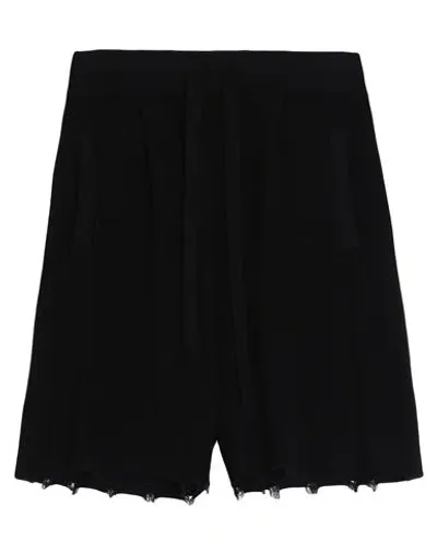 Laneus Knitted Cotton Bermuda Shorts In Black