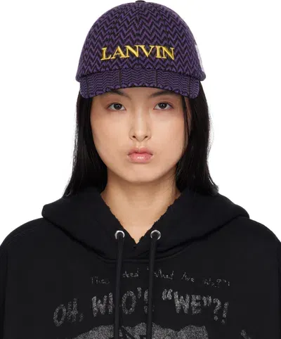 Lanvin Canvas Baseball Hat In Purple