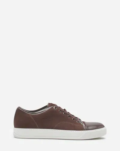 Lanvin Sneakers Dbb1 En Cuir Et Suede Pour Homme In Dark Brown