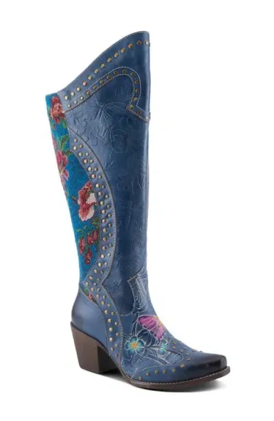 L'artiste By Spring Step Mallorie Knee High Boot In Blue