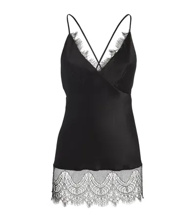 Laura Pitharas Silk Lace Cami Top In Black